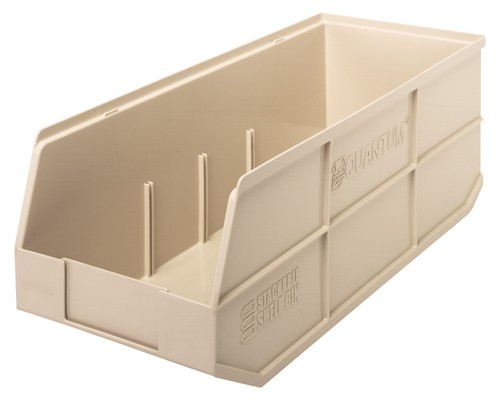 Stackable Shelf Bin 20-1/2" x 8-1/4" x 7" Ivory