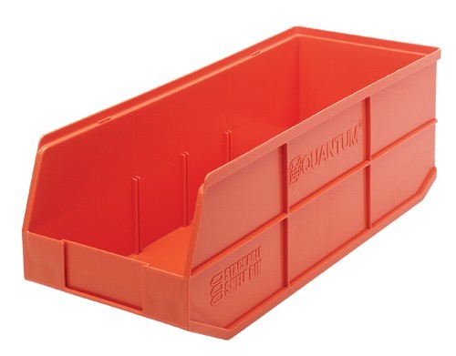 Stackable Shelf Bin 20-1/2" x 8-1/4" x 7" Orange