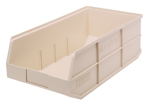 Stackable Shelf Bin 20-1/2" x 11" x 7" Ivory