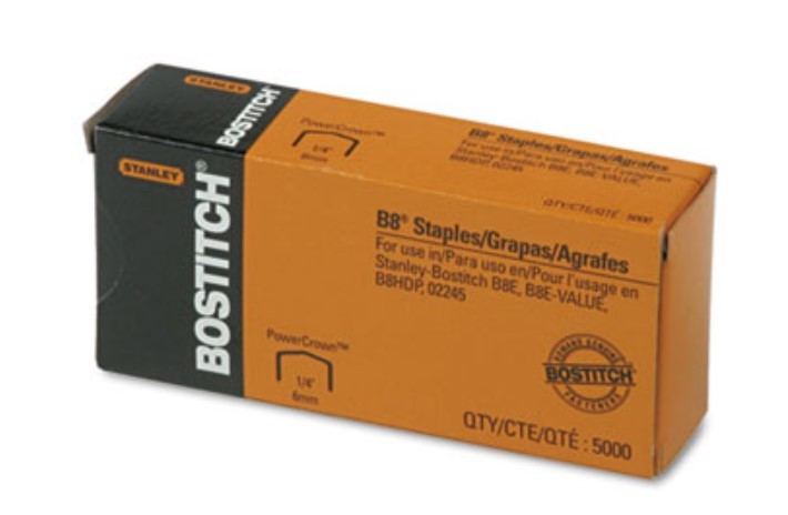 Staples Stanley Bostich 0.25 Leg 0.5 Crown 5000/Box