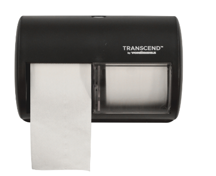 Tissue Toilet Dispenser Transcend Smart-Core Forward Facing Dual Roll - Bla