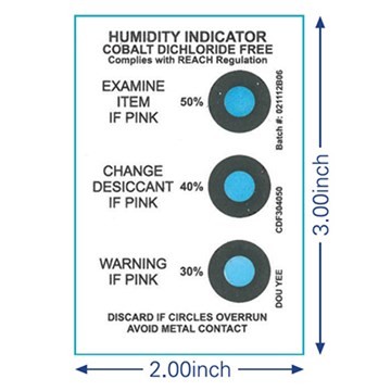 Humidity Indicator 3 Spot 2x3 30/40/50% Meets MS2003-2 125/CN