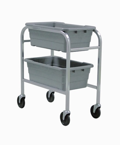 Tub Rack with Cross Stack Tubs 27" x 19" x 31" Gray