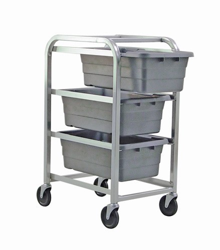 Tub Rack with Cross Stack Tubs 27" x 19" x 41" Gray