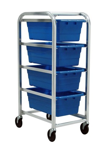 Tub Rack with Cross Stack Tubs 27" x 19" x 41" Blue