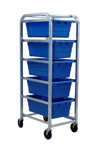 Tub Rack with Cross Stack Tubs 27" x 19" x 51" Blue