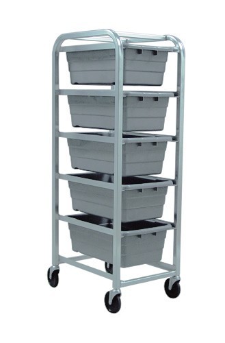 Tub Rack with Cross Stack Tubs 27" x 19" x 51" Gray