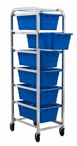 Tub Rack with Cross Stack Tubs 27" x 19" x 71" Blue