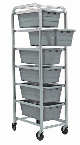 Tub Rack with Cross Stack Tubs 27" x 19" x 71" Gray