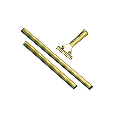 Golden Clip Brass Channel with Black Rubber Blade & Clip, 12 Inches, Straight