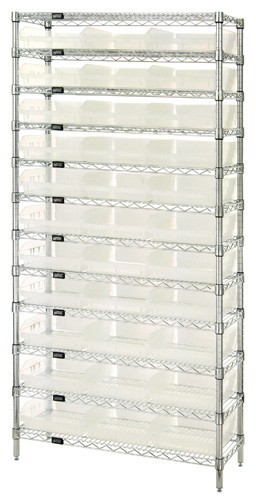 Clear-View Complete Bin Center 24" x 36" x 74"