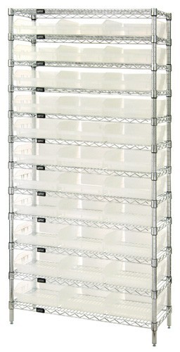 Clear-View Complete Bin Center 12" x 36" x 74"