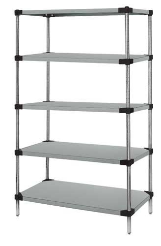 Quantum solid 5-shelf starter units - galvanized steel 18" x 54" x 54"