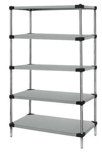 Quantum solid 5-shelf starter units - galvanized steel 14" x 54" x 54"