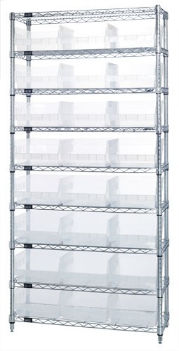 Wire Shelving Shelf Bin System - Complete Wire Package 