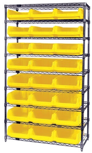 Magnum bin wire units - complete package 42" x 18" x 74" Yellow