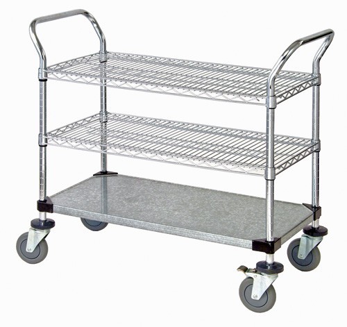 Quantum wire utility carts - chrome 36" x 18" x 37-1/2"