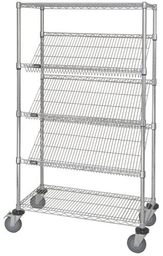 Open Slanted Shelf Suture Cart - Complete Package 18" x 36" x 69"