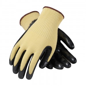 Glove Knit Seamless Kevlar w/Nitrile Coated Yellow Smooth Grip XL 1DZPR/BG