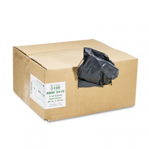 Recycled Can Liners, 7-10 gal, 0.85 mil, 24x23, Black, 500/Carton