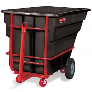 Towable Tilt Truck, Rectangular, Plastic, 2100-lb Cap., Black