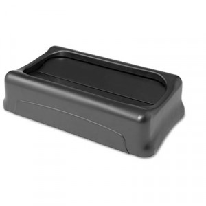 Slim Jim Waste Container Swing Top Lid, 11-3/8x20-3/8, Plastic, Black