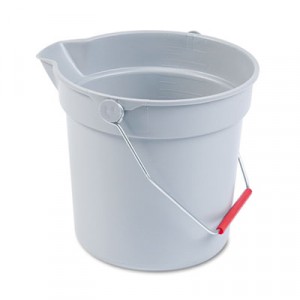 10-Quart BRUTE Round Utility Pail, Plastic, 10 1/2dia x 10 1/4h, Gray