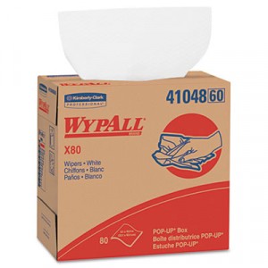 WYPALL X80 Wipers, 9 1/10x16 4/5, White, POP-UP Box