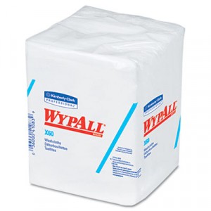 WYPALL X60 Washcloths, 12 1/2x10, White