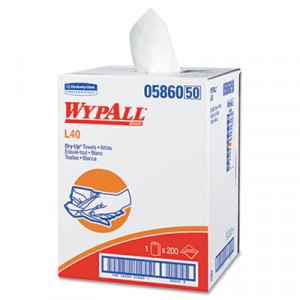 WYPALL L40 DRY-UP Professional Towels, 19.5x42, White