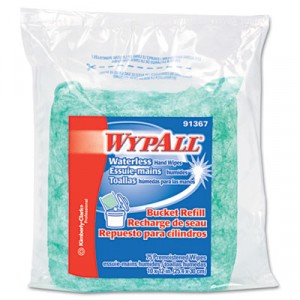 WYPALL Waterless Hand Wipes Refill Bags, 10 1/2x12 1/4