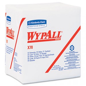 WYPALL X70 Wipers, 1/4-Fold, 12 1/2x14 2/5, White