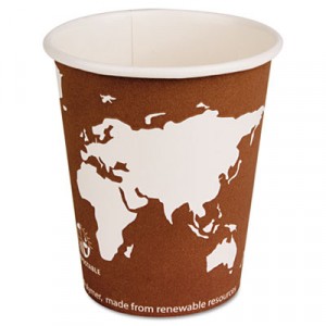 World Art Renewable Resource Compostable Hot Drink Cups, 10 oz, Rust