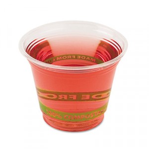 GreenStripe Renewable Resource Compostable Cold Drink Cups, 9 oz, Clr