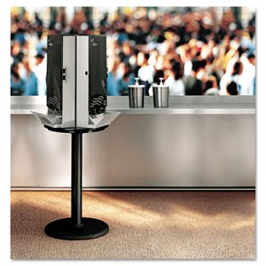 SmartStock Cutlery Dispenser, Stand, 18 1/4 dia x 42h, Black