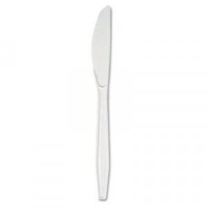 Full Length Polystyrene Cutlery, Knife, White