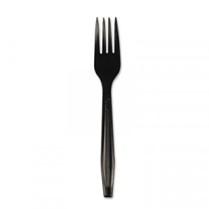 Full Length Polystyrene Cutlery, Fork, Black