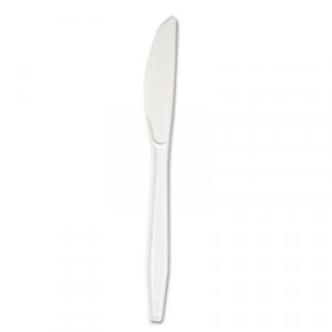 Full Length Polystyrene Cutlery, Knife, White