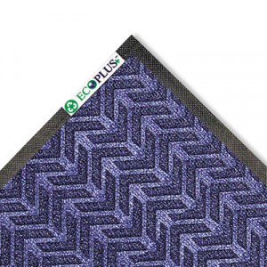 EcoPlus Wiper/Scraper Mat, P.E.T. Polyester, 35x59, Midnight Blue