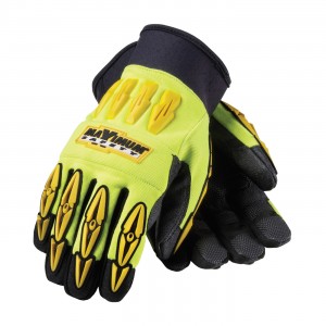 MAD MAX, HV Ylw, Blk. Reinforced Synthetic Leather Palm Size Large