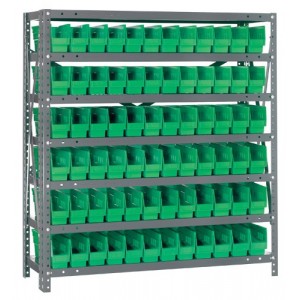 Quantum shelf bin units 12" x 36" x 39" Green