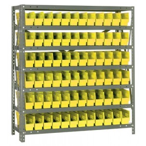 Quantum shelf bin units 12" x 36" x 39" Yellow