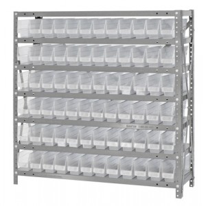 Clear-view quantum shelf bin units 12" x 36" x 39"