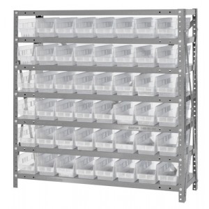 Clear-view quantum shelf bin units 12" x 36" x 39"