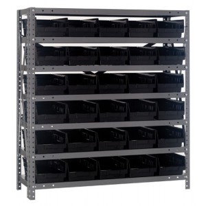 Quantum shelf bin units 12" x 36" x 39" Black