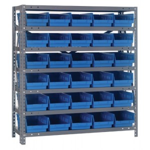 Quantum shelf bin units 12" x 36" x 39" Blue