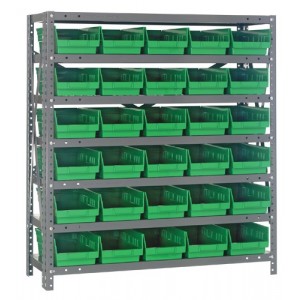 Quantum shelf bin units 12" x 36" x 39" Green