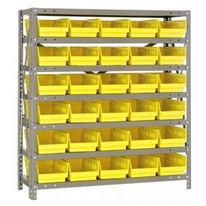 Quantum shelf bin units 12" x 36" x 39" Yellow