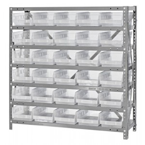 Clear-view quantum shelf bin units 12" x 36" x 39"