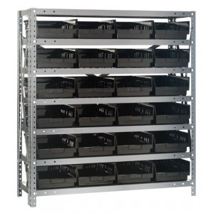 Quantum shelf bin units 12" x 36" x 39" Black